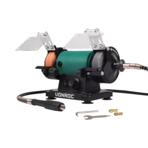 The VONROC bench grinder is a compact workbench grinder