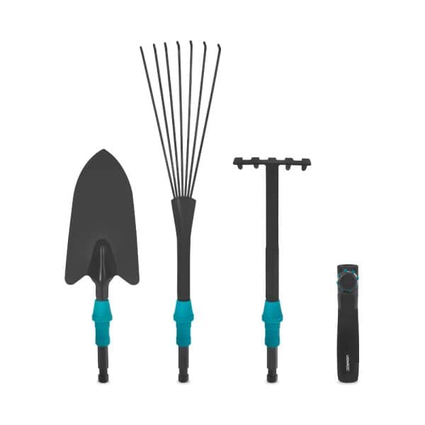 Gardening Tool Set 3-1, V-Fix system | leaf rake, shovel and hand rake