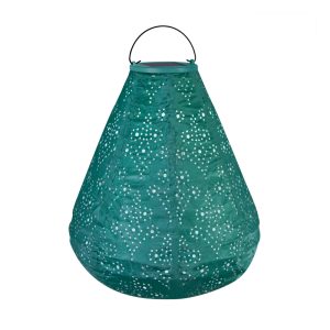 Luna Solar Lantern Cone with LED – 270x240mm - Copper green | Handmade/weather resistant