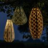 Luna Solar Lantern Cone with LED – 270x240mm - Copper green | Handmade/weather resistant - Image 5