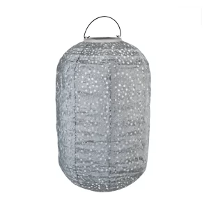 Luna solar lampion Pillar with LED  – 350x220mm - Stone grey | Handmade/weather resistant