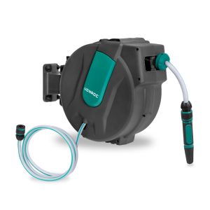 Automatic hose reel - Incl. 25m garden hose, nozzle and couplings