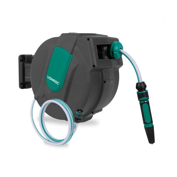 Automatic hose reel - Incl 15m garden hose, nozzle and couplings