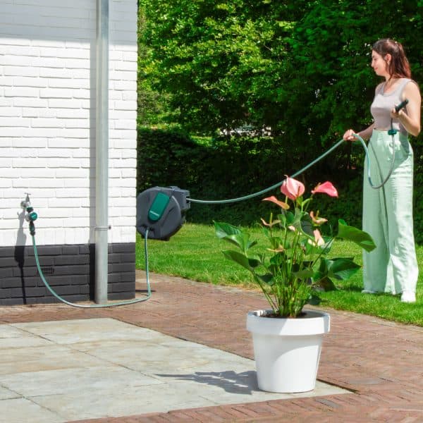 Automatic hose reel - Incl 15m garden hose, nozzle and couplings - Image 5