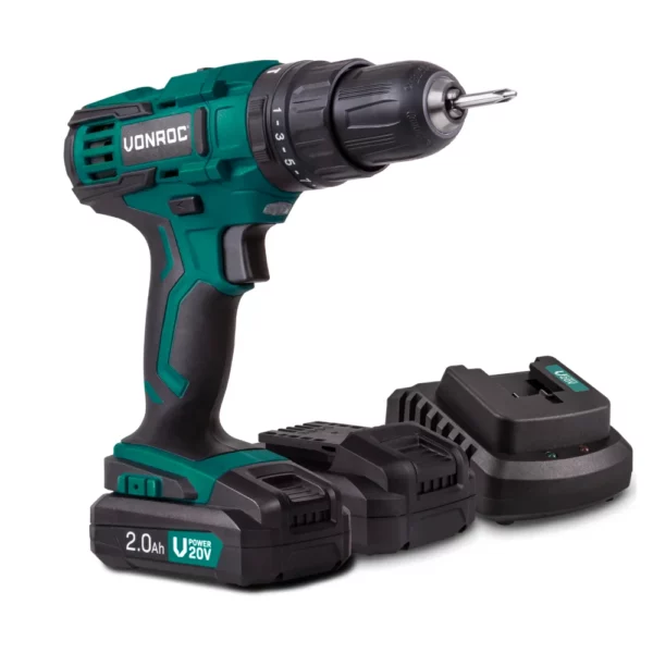 Cordless Impact Drill 20V | Incl 2x 2Ah batteries and charger